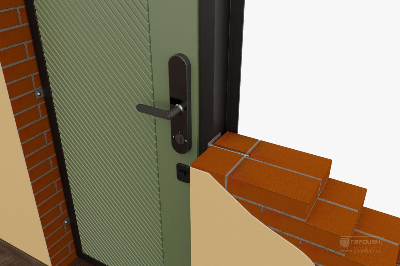 Стальная дверь Smart 70 Гардиан® – Установка в дверной проем снаружи