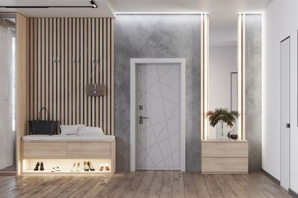 Входная дверь Гардиан в интерьере с отделкой 16 Сплайн 01