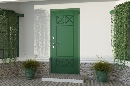 Входная дверь Гардиан в экстерьере с отделкой 18 Вента К 04