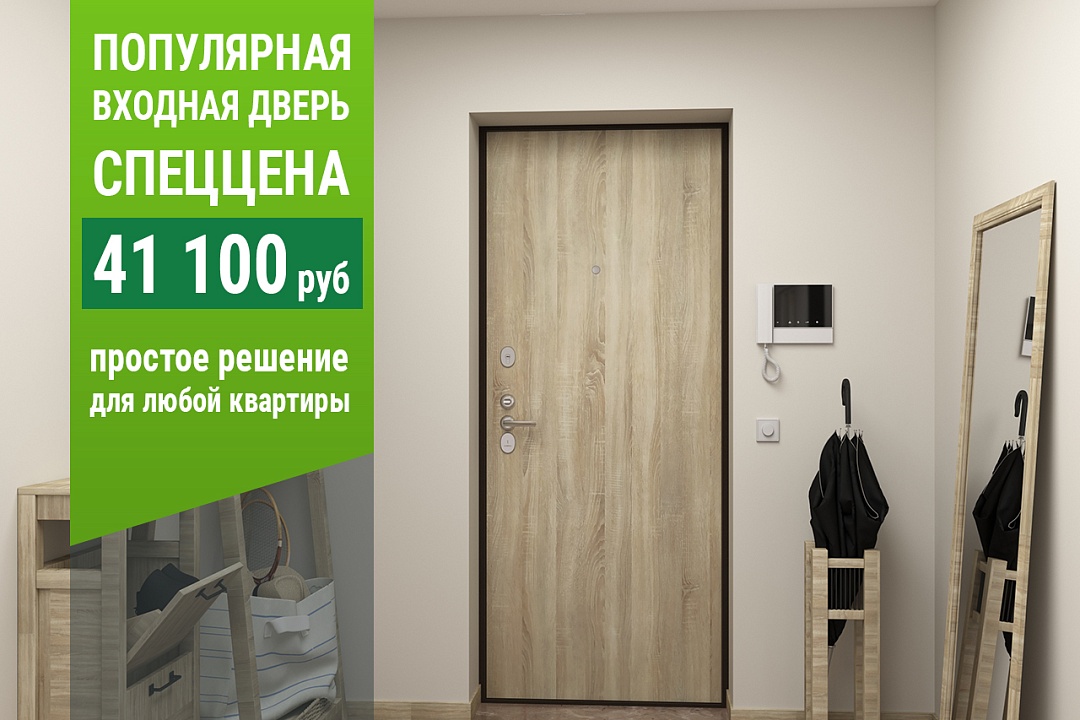 Популярная дверь по спеццене с гладкой панелью